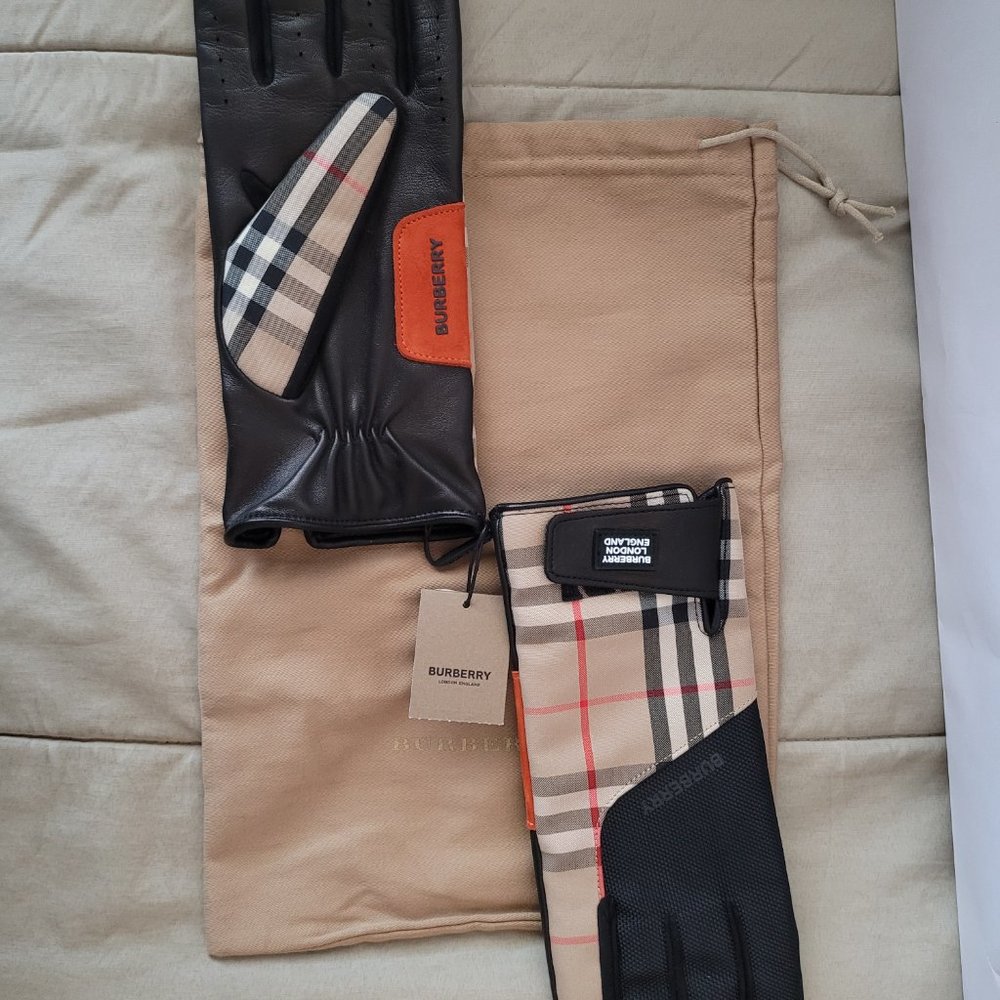 Burberry Uni Leather Gloves - Picture 3 of 4